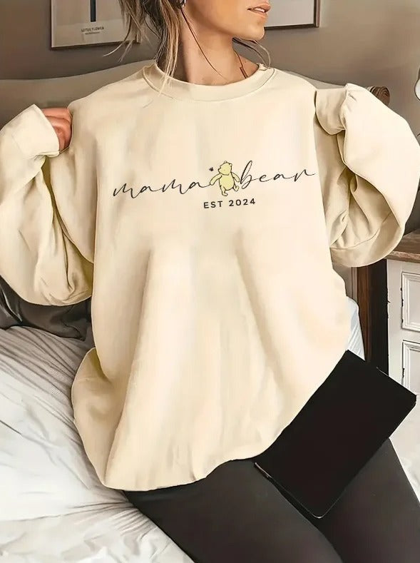 Bequemes, schlichtes, lässiges Sweatshirt mit Aufdruck 