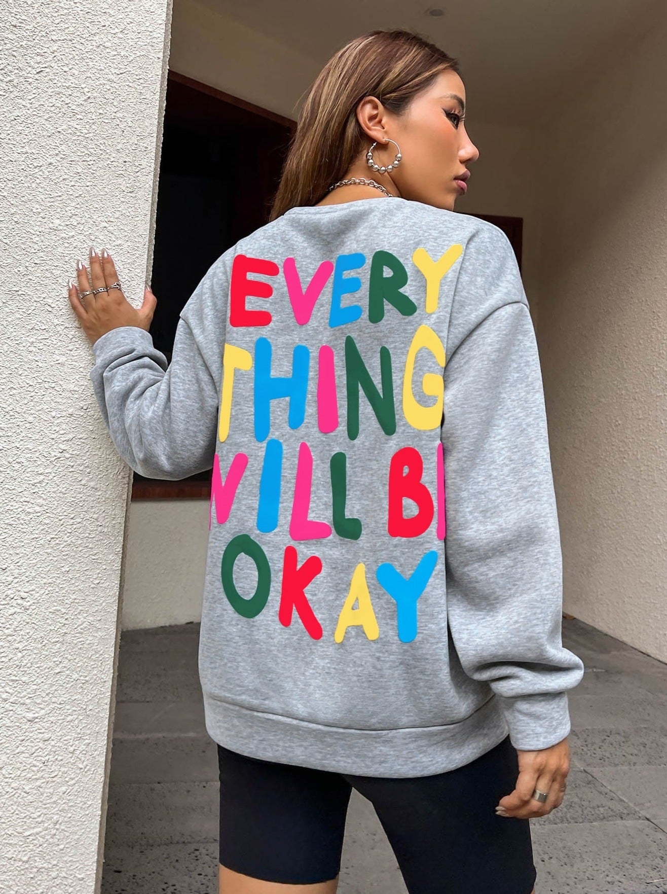 Lässiges Streetwear-Sweatshirt mit Buchstaben-Print
