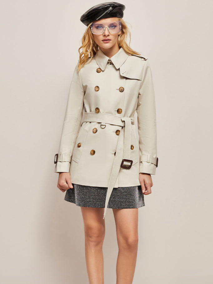 Spring Chic Short Trench Coat