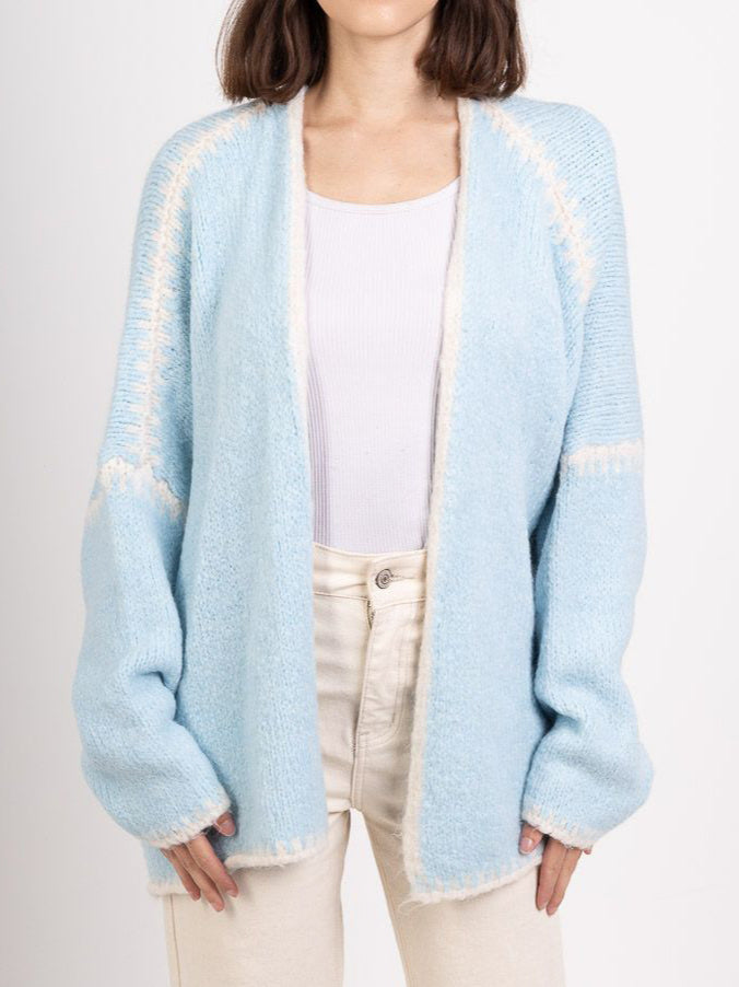 Chic Cardigan with White Accents for Everyday Style