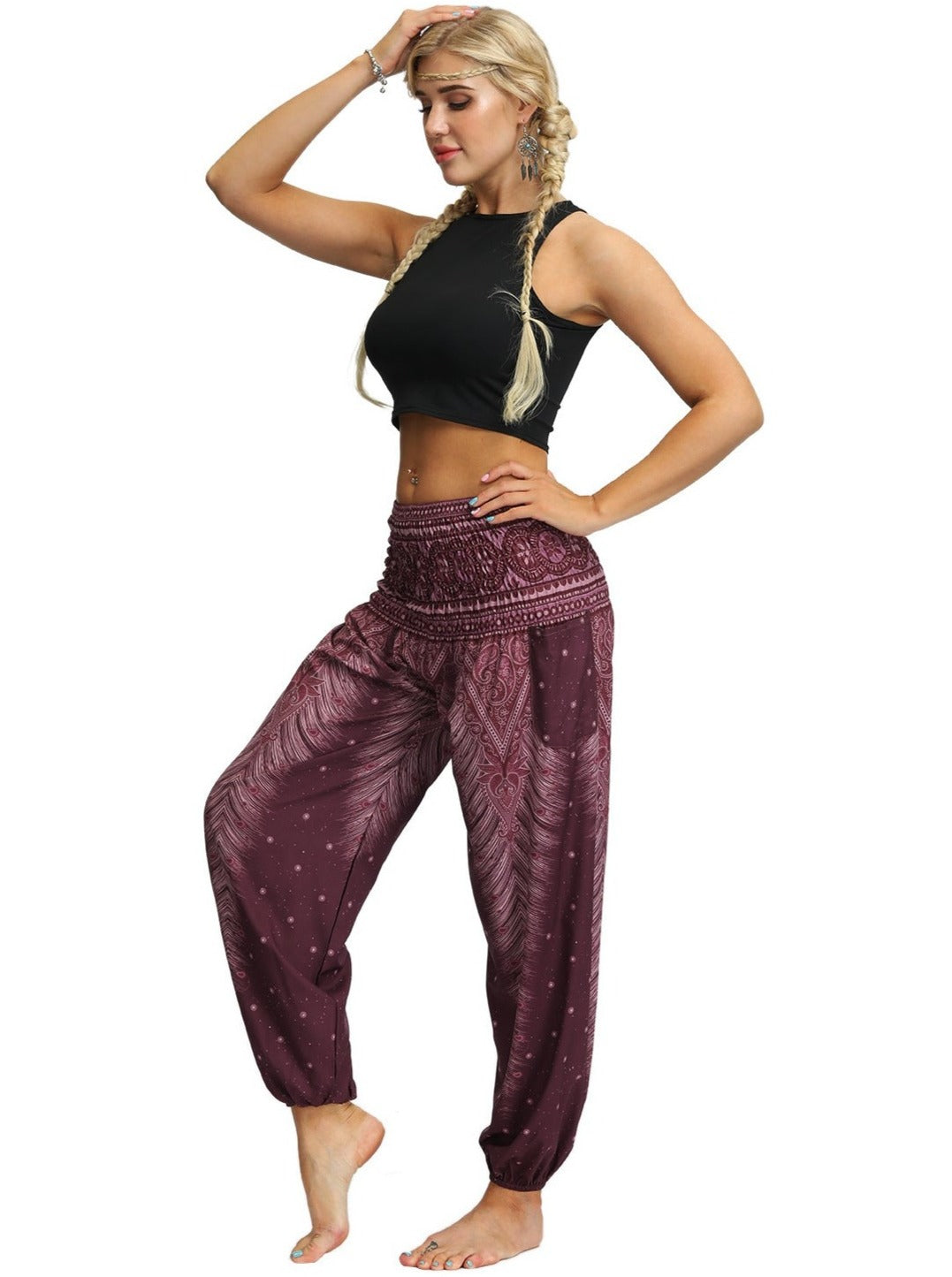 Yoga-Tanzhose mit hohem Bund und digitalem Aufdruck 