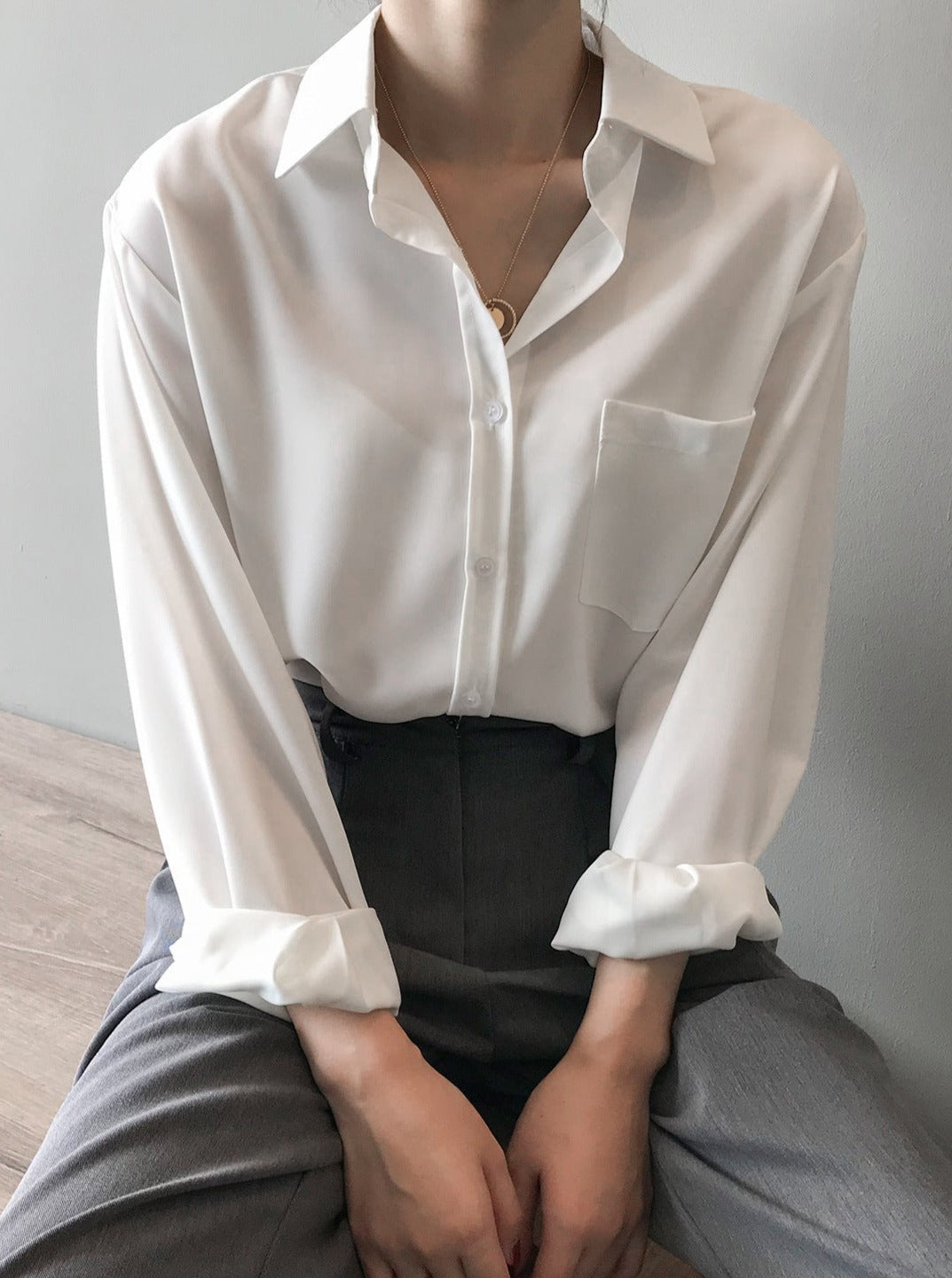 Chic Long Sleeve Lapel Shirt