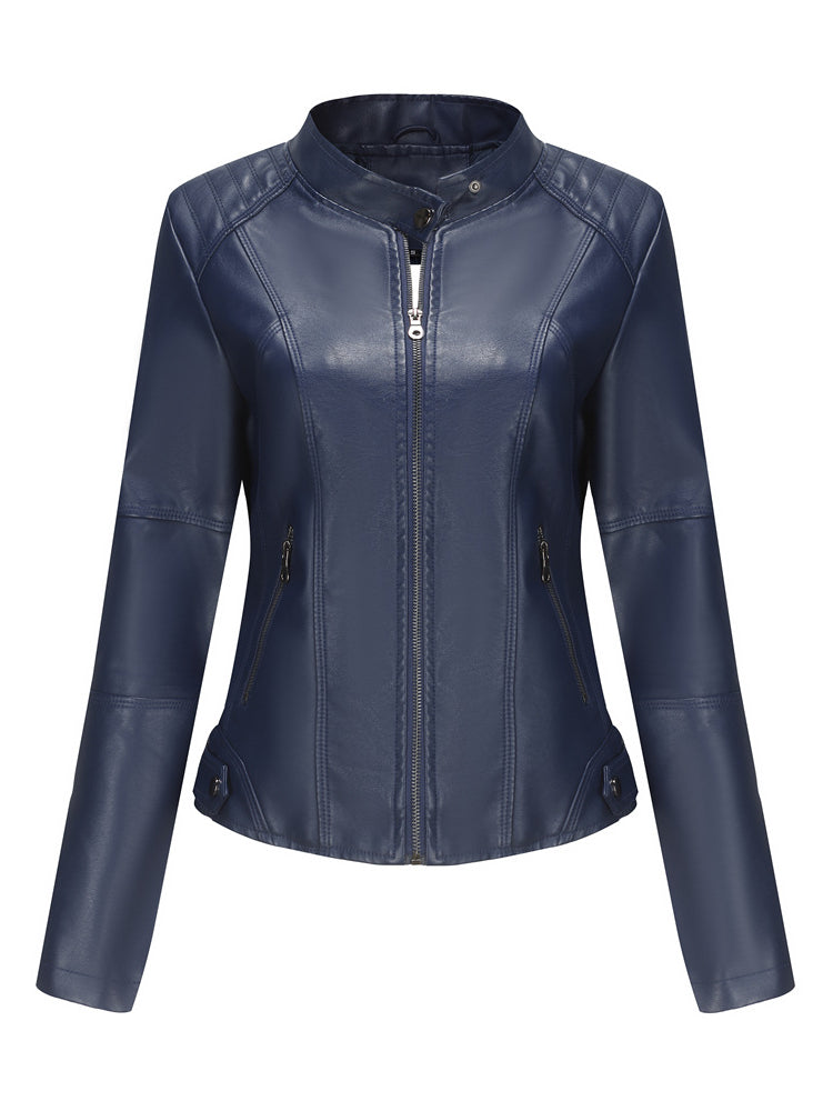 Stylish Zip-Up Leather Jacket