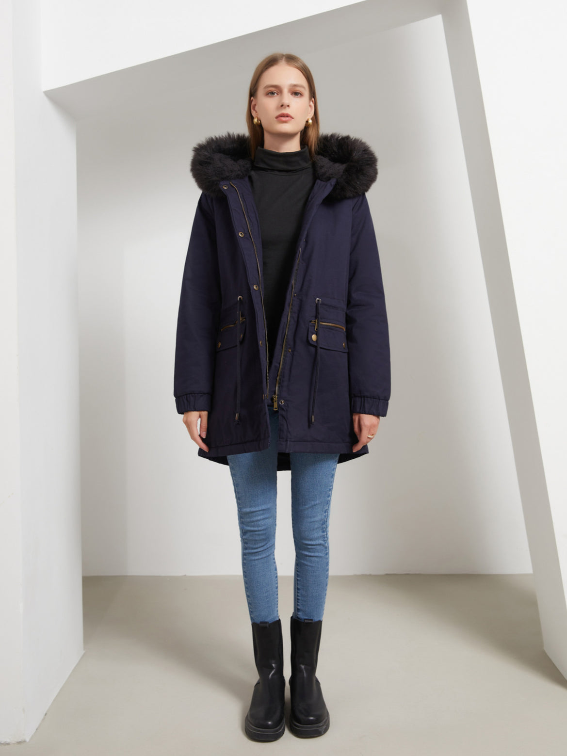 Fur Hooded Winter Jacket