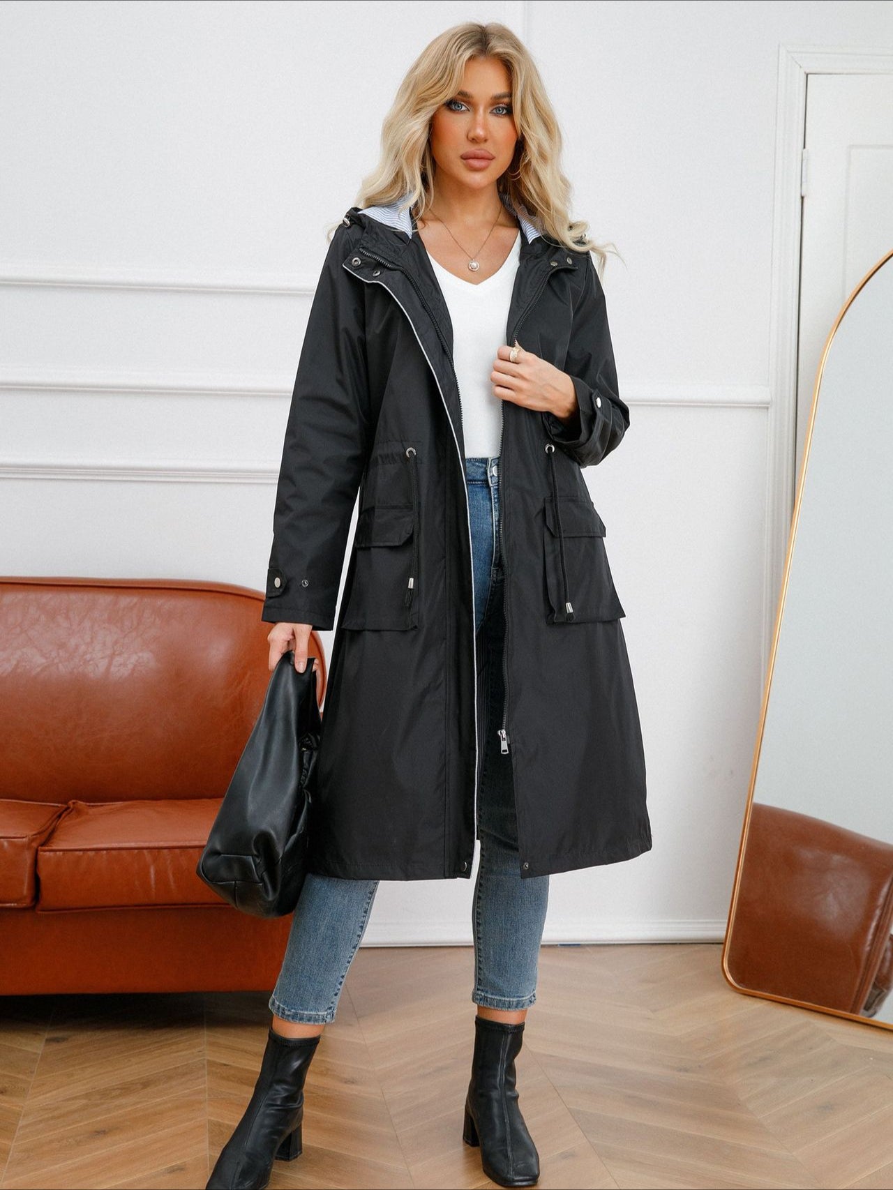 Casual Long Hooded Coat