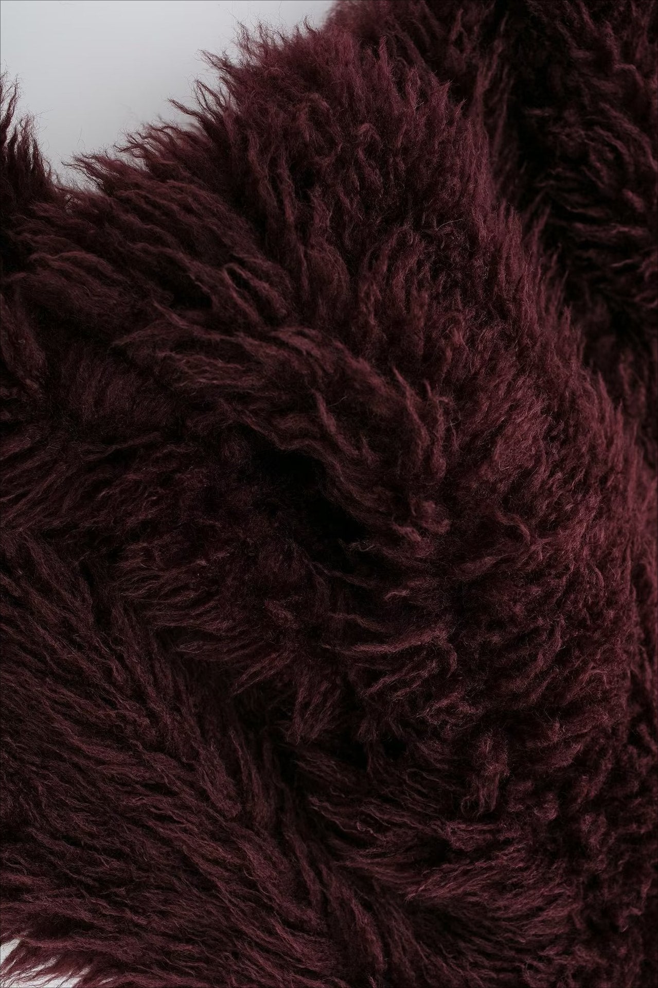 Plush Burgundy Shaggy Jacket