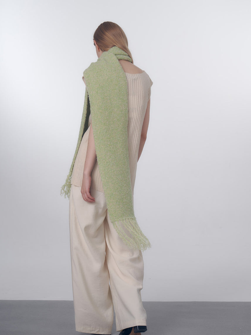 Green Soft and Warm Wool Knitted Scarf