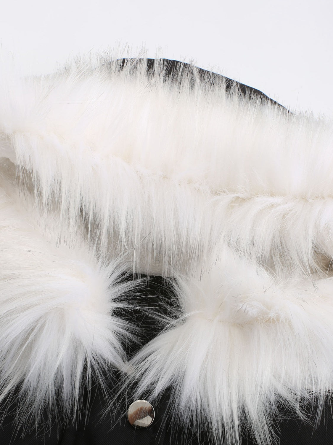 Luxurious White Faux Fur Hooded Jacket