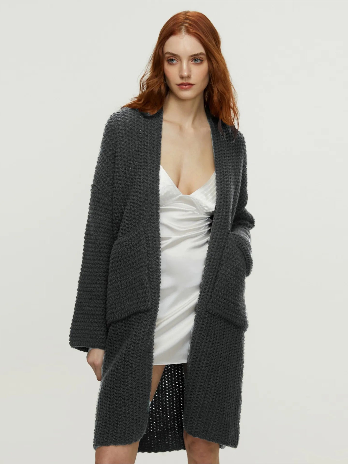 Women's Long Cardigan with Cozy Pockets for Relaxed Weekends