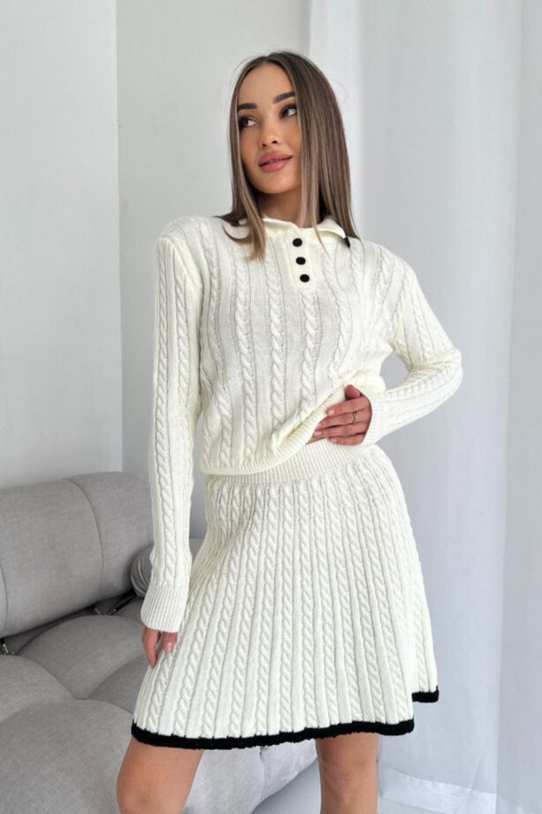 Robe pull chic en maille torsadée