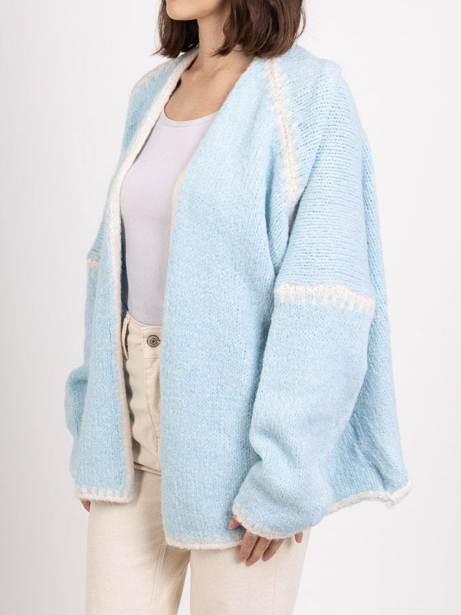 Chic Cardigan with White Accents for Everyday Style