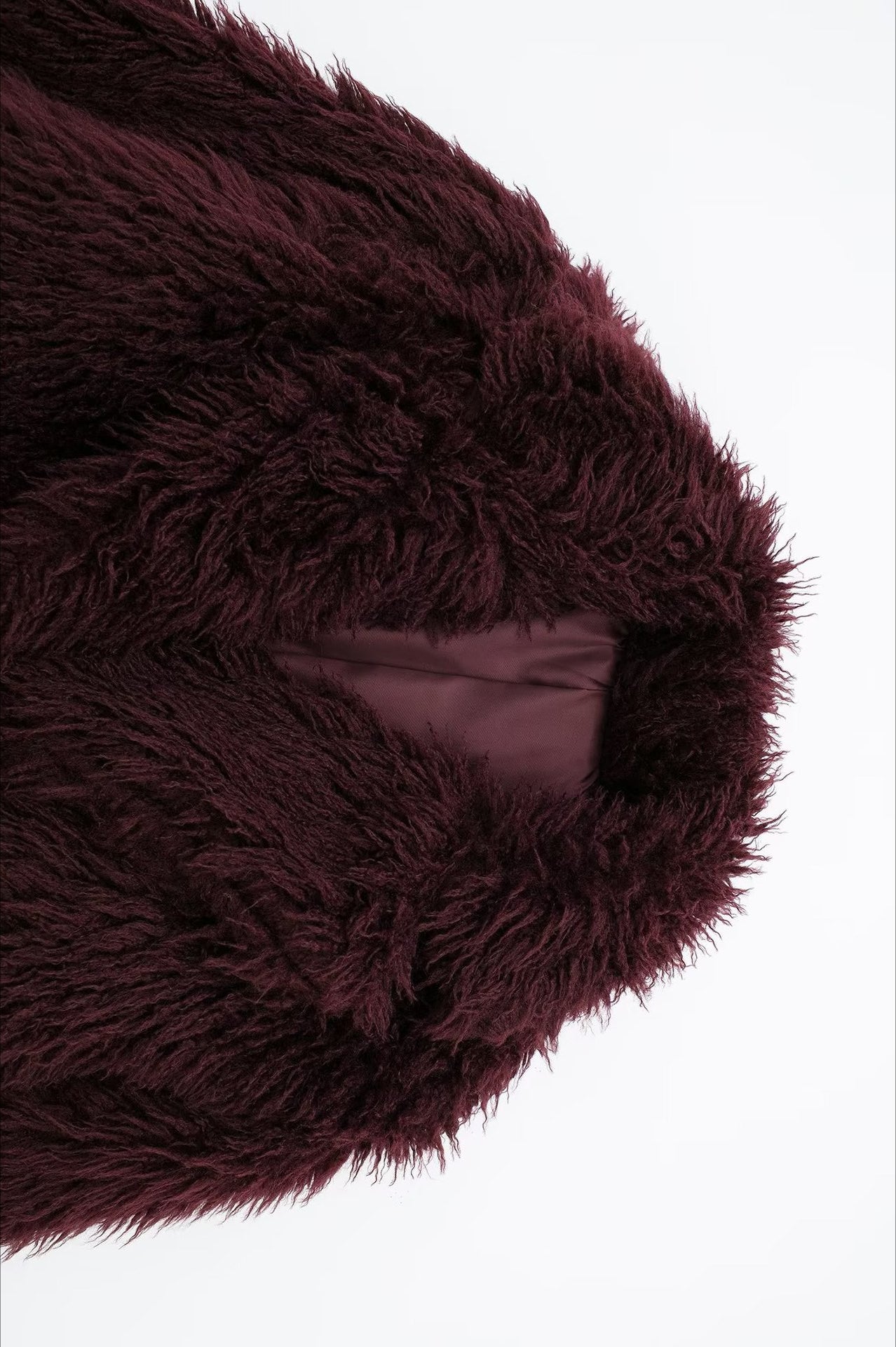 Plush Burgundy Shaggy Jacket