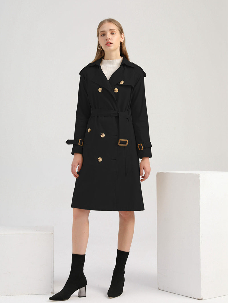 Casual Classic Tie Waist Trench Coat