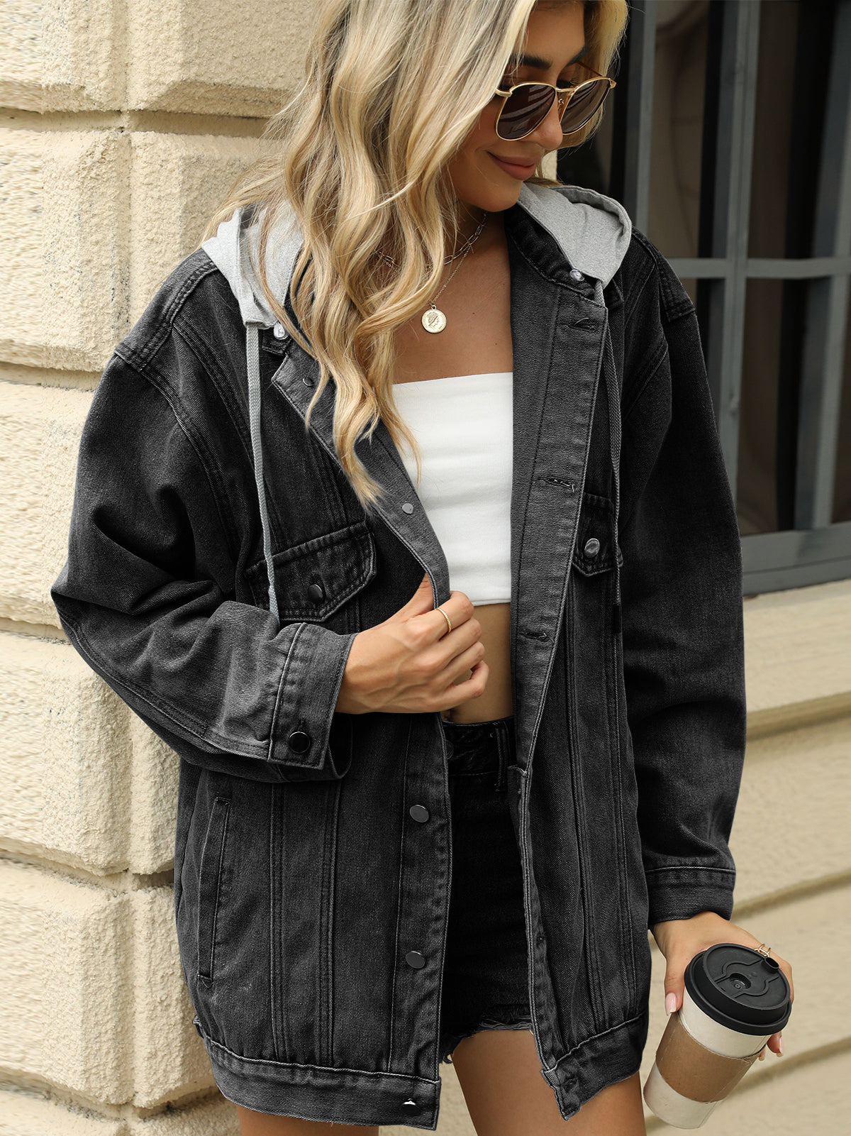 Kurtka jeansowa w stylu ulicznym oversize