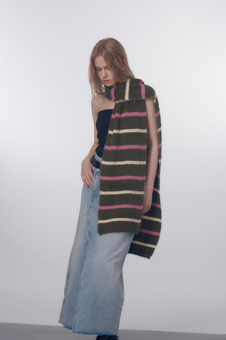 Soft Cozy Striped Scarf