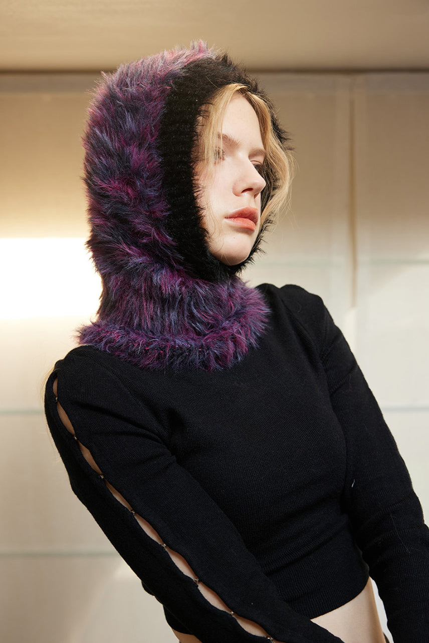 Fashionable Furry Hooded Scarf