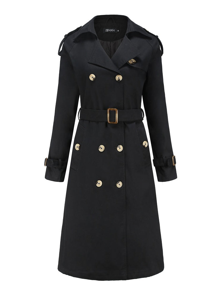 Casual Classic Tie Waist Trench Coat