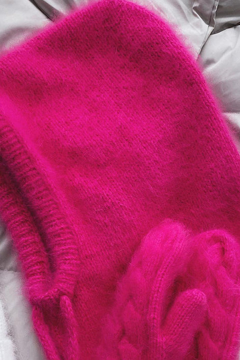 Warmer Strickschal mit Kapuze für Damen