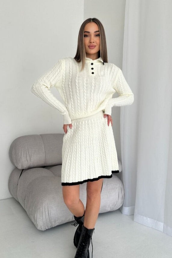 Robe pull chic en maille torsadée