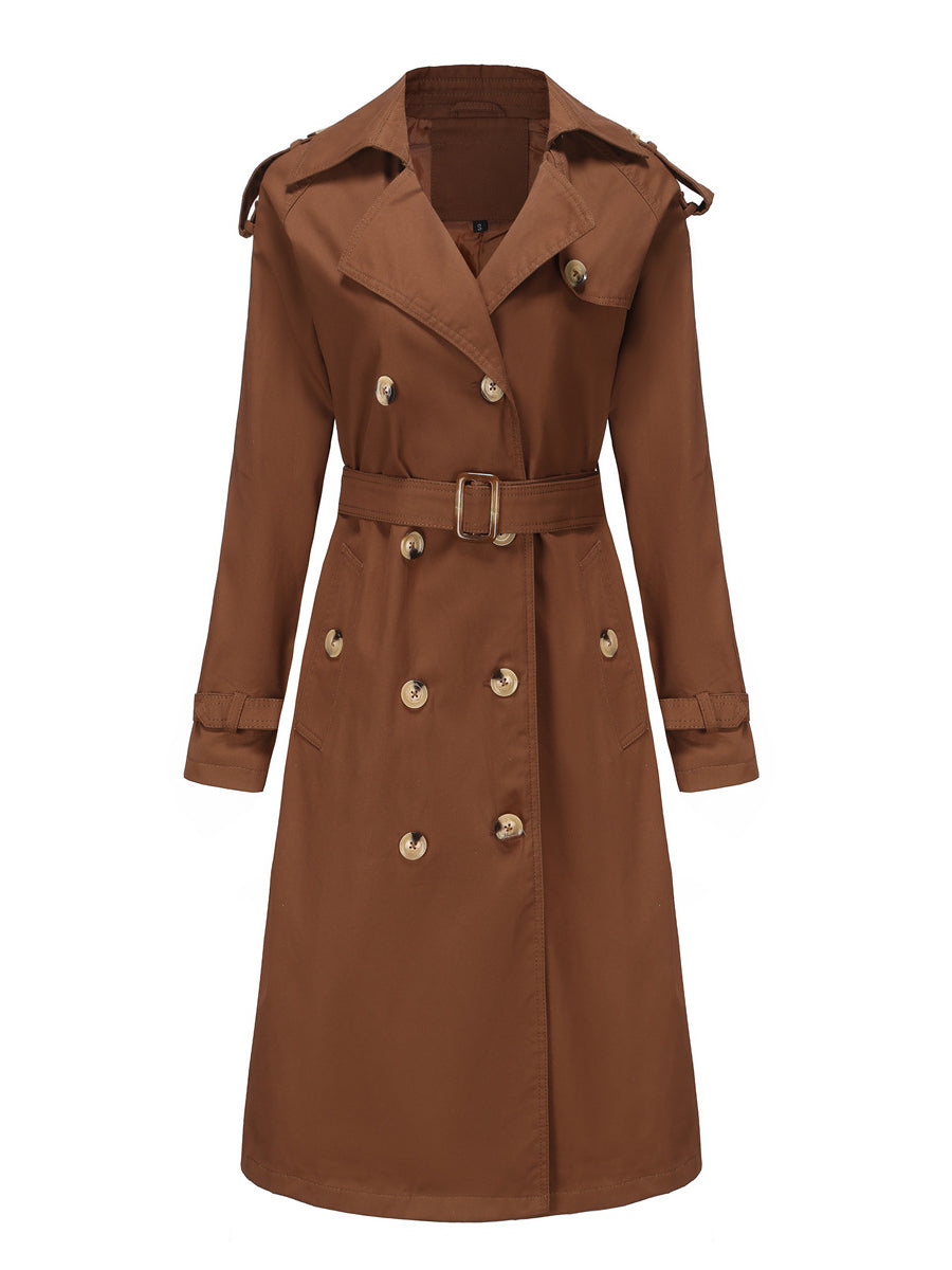 Casual Classic Tie Waist Trench Coat