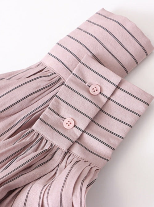 Set aus langärmeligem Hemd und Shorts mit französischen Streifen 