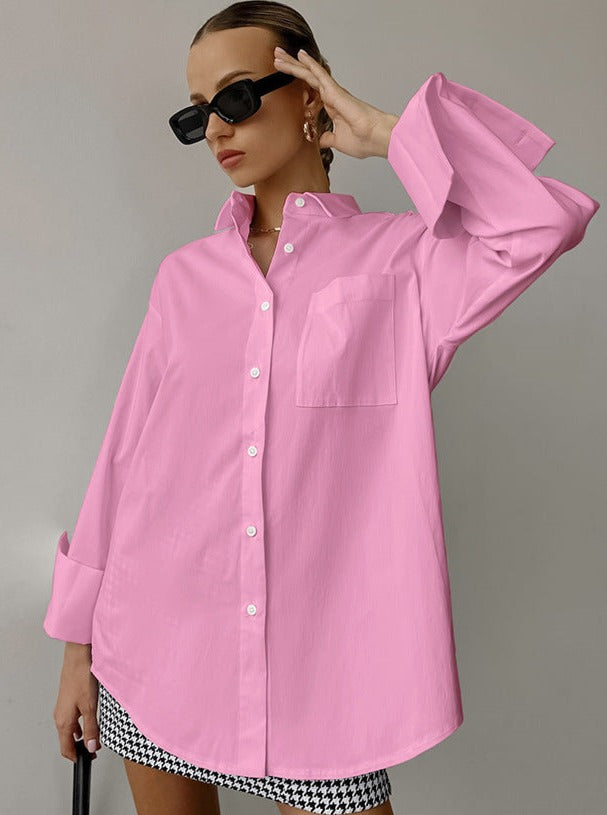 Loose Casual Mid-Length Buttoned Shirt