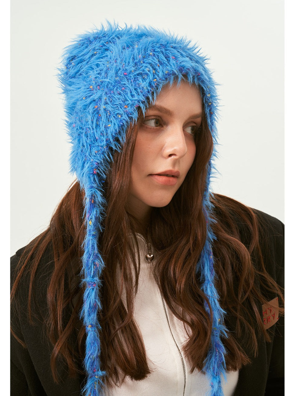 Blaue warme Bären-Wintermütze für Damen 
