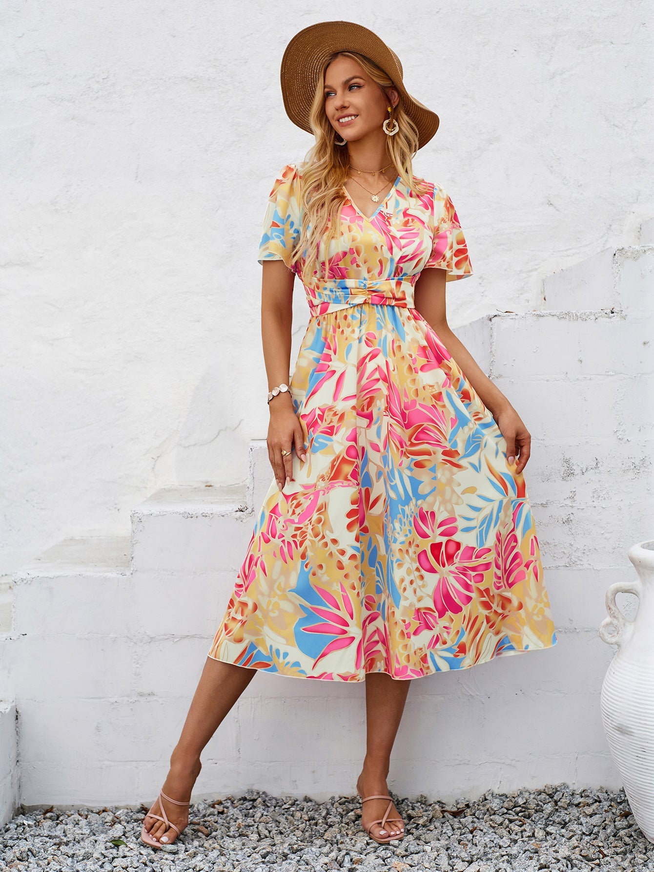 Women's Meadow Dreams Belted Midi Dress