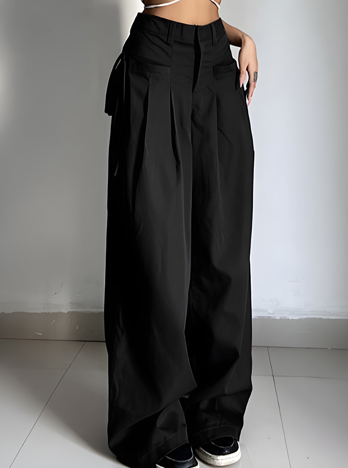 Spodnie Retro Street Loose Wide Leg Low Waist 