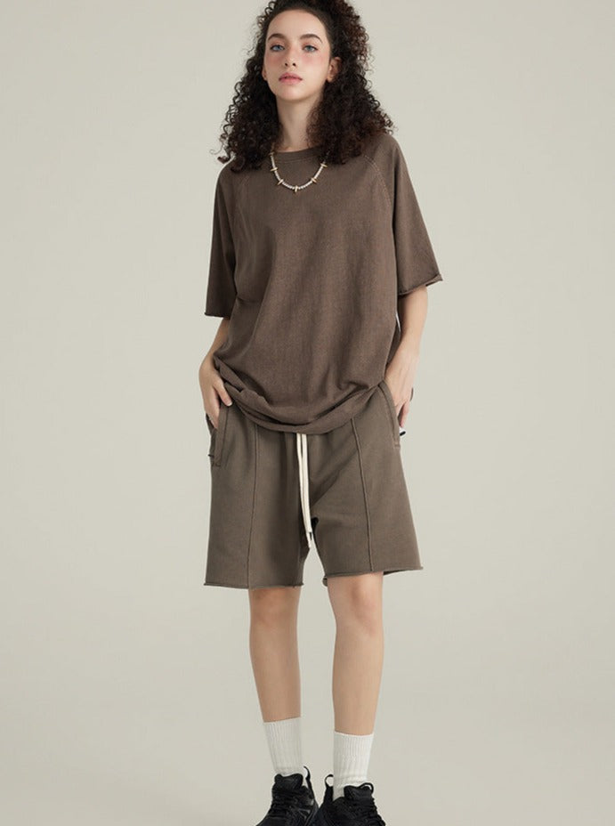 Loose Brown Basic Solid Color Casual Shirt