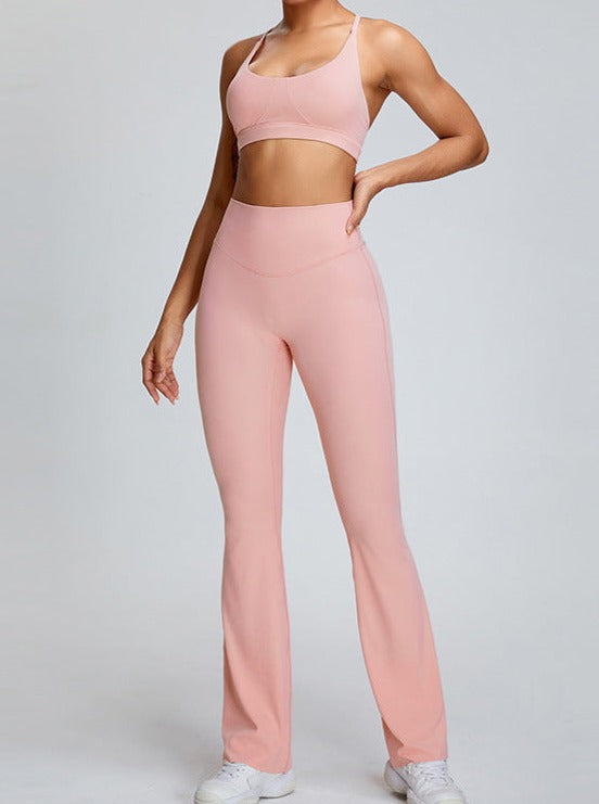 Pink High-Waist Tummy Control Micro Large Yoga Pants