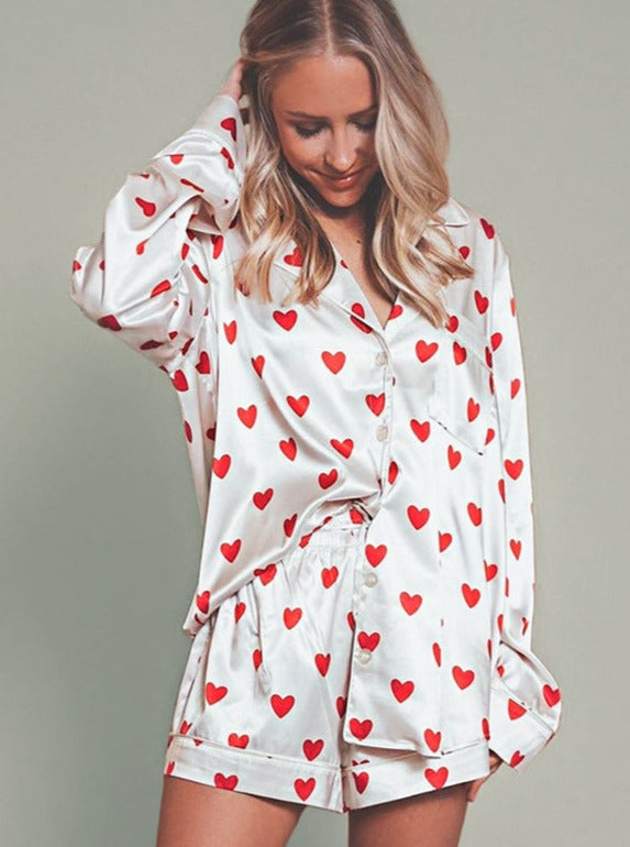 Sweet-Loved Printed Satin Soft Comfortable Home Wear