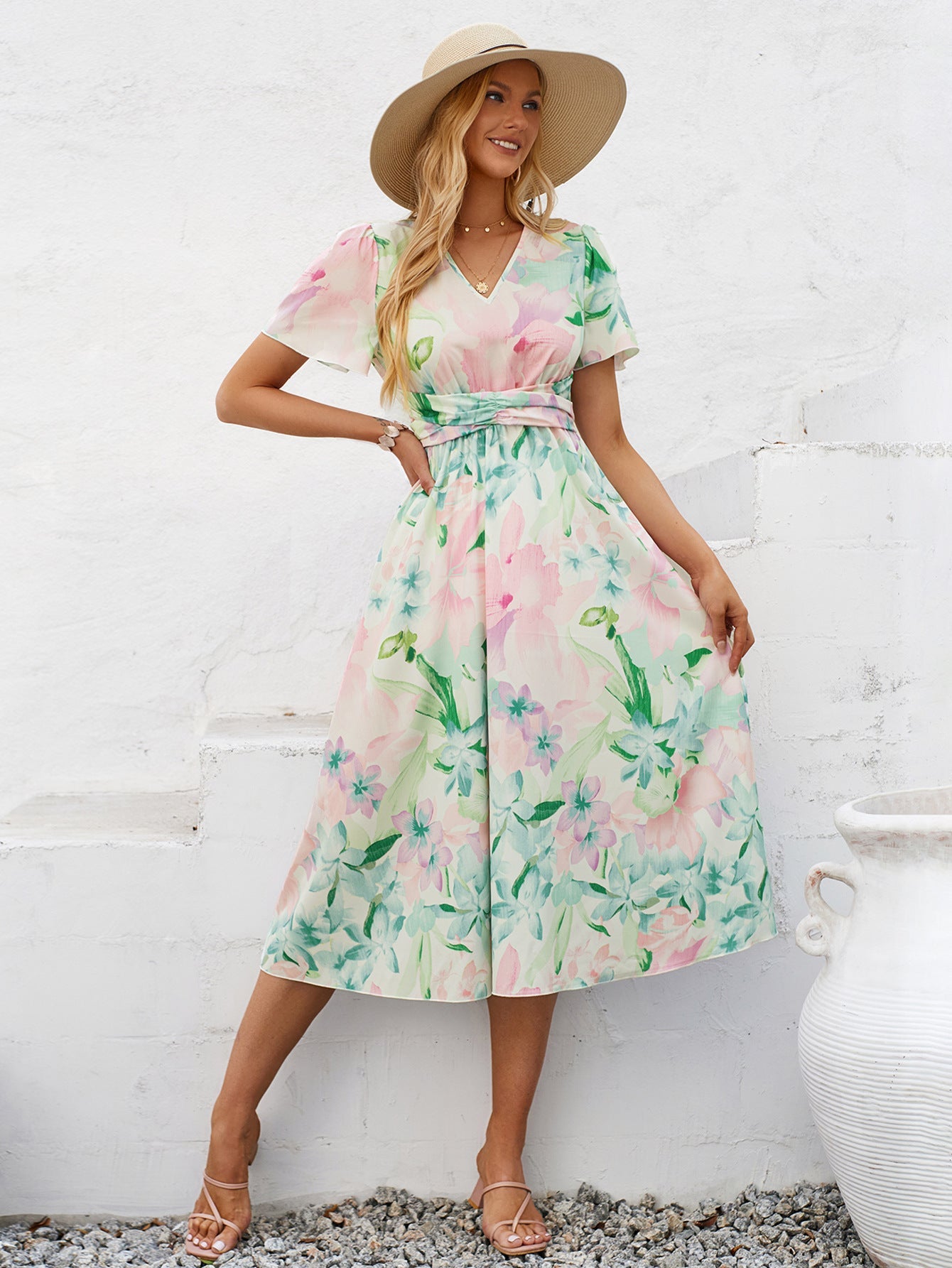 Women's Meadow Dreams Belted Midi Dress