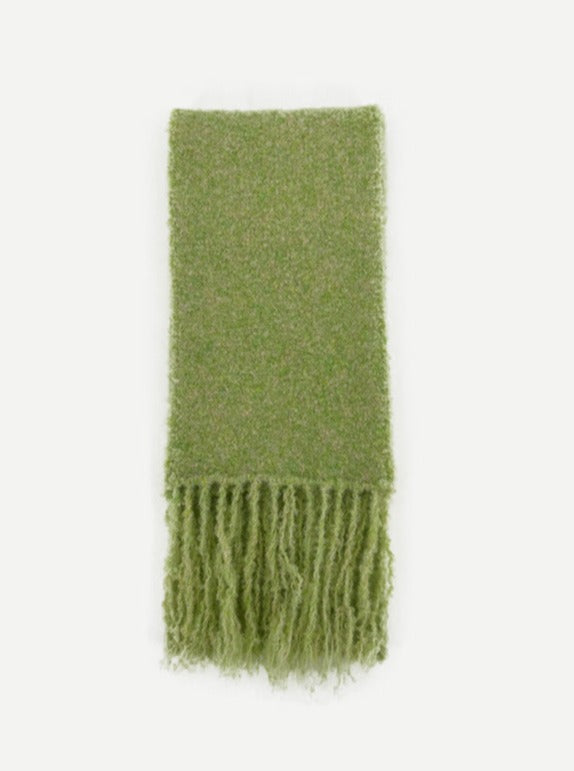 Green Soft and Warm Wool Knitted Scarf