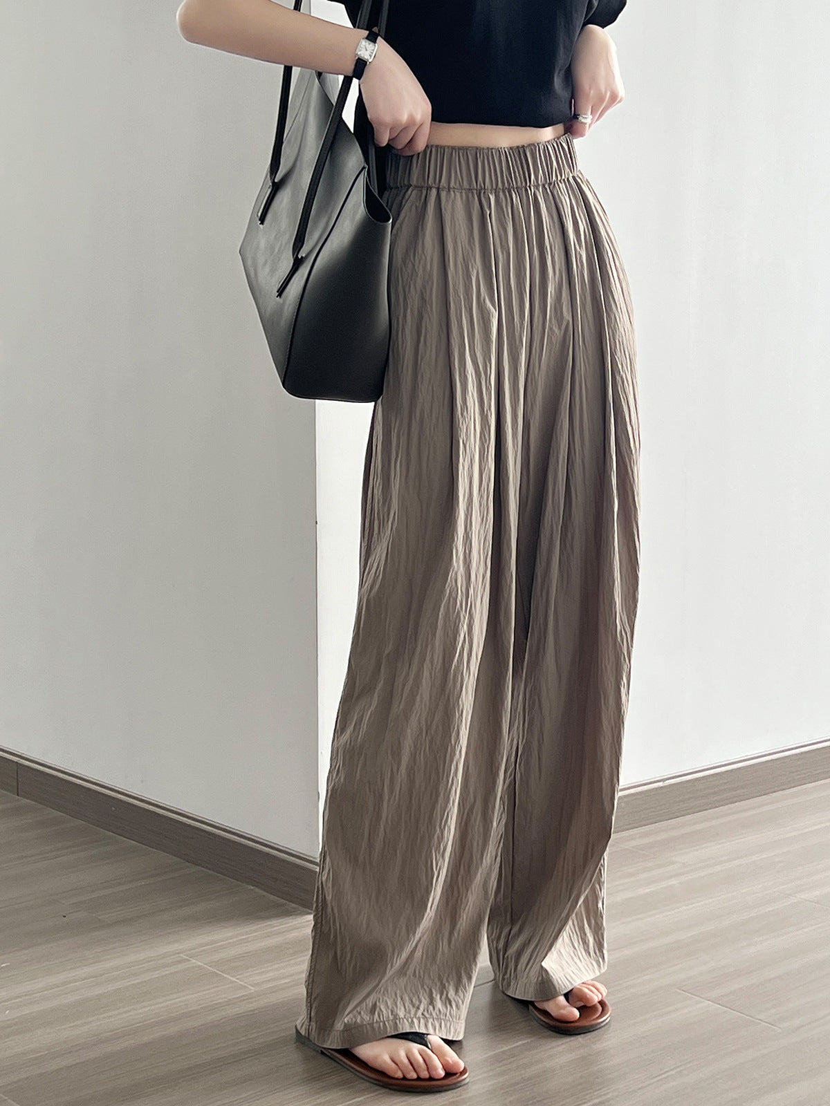 Coffee Lazy Loose Wide Leg Pants