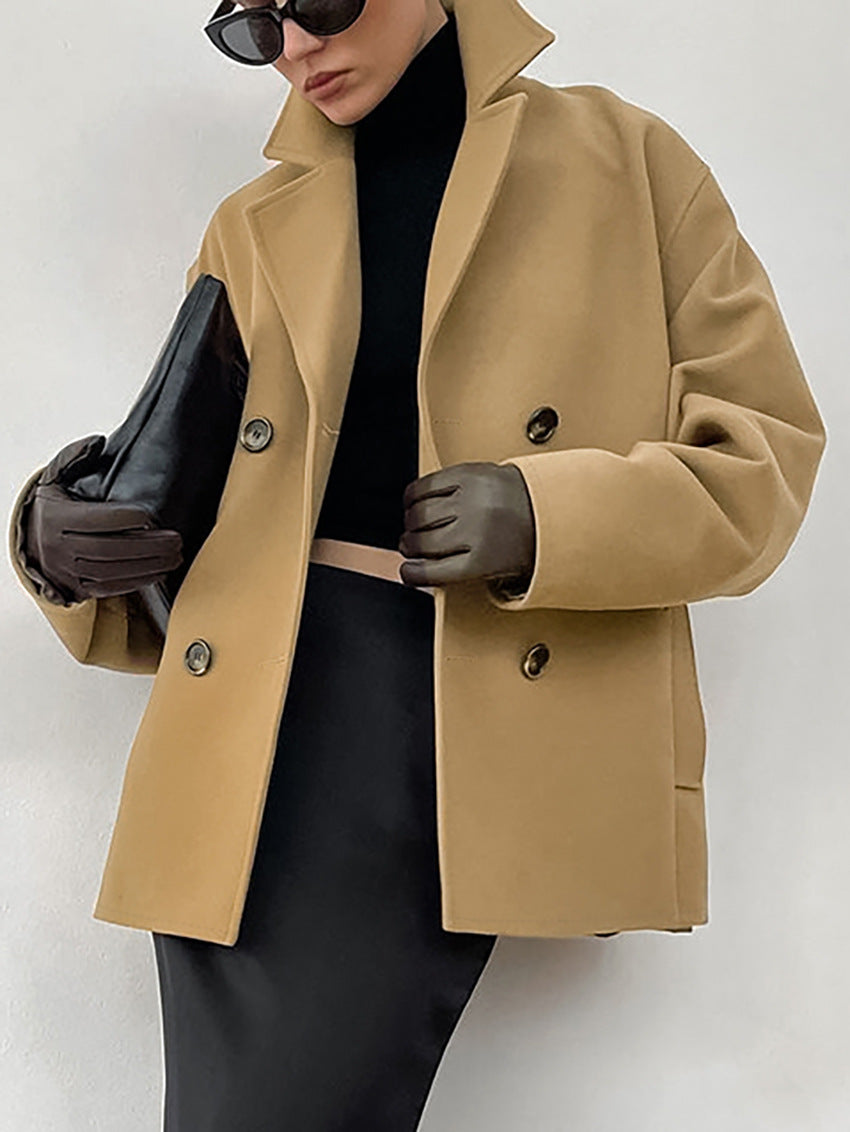 Elegant Oversized Double-Breasted Coat