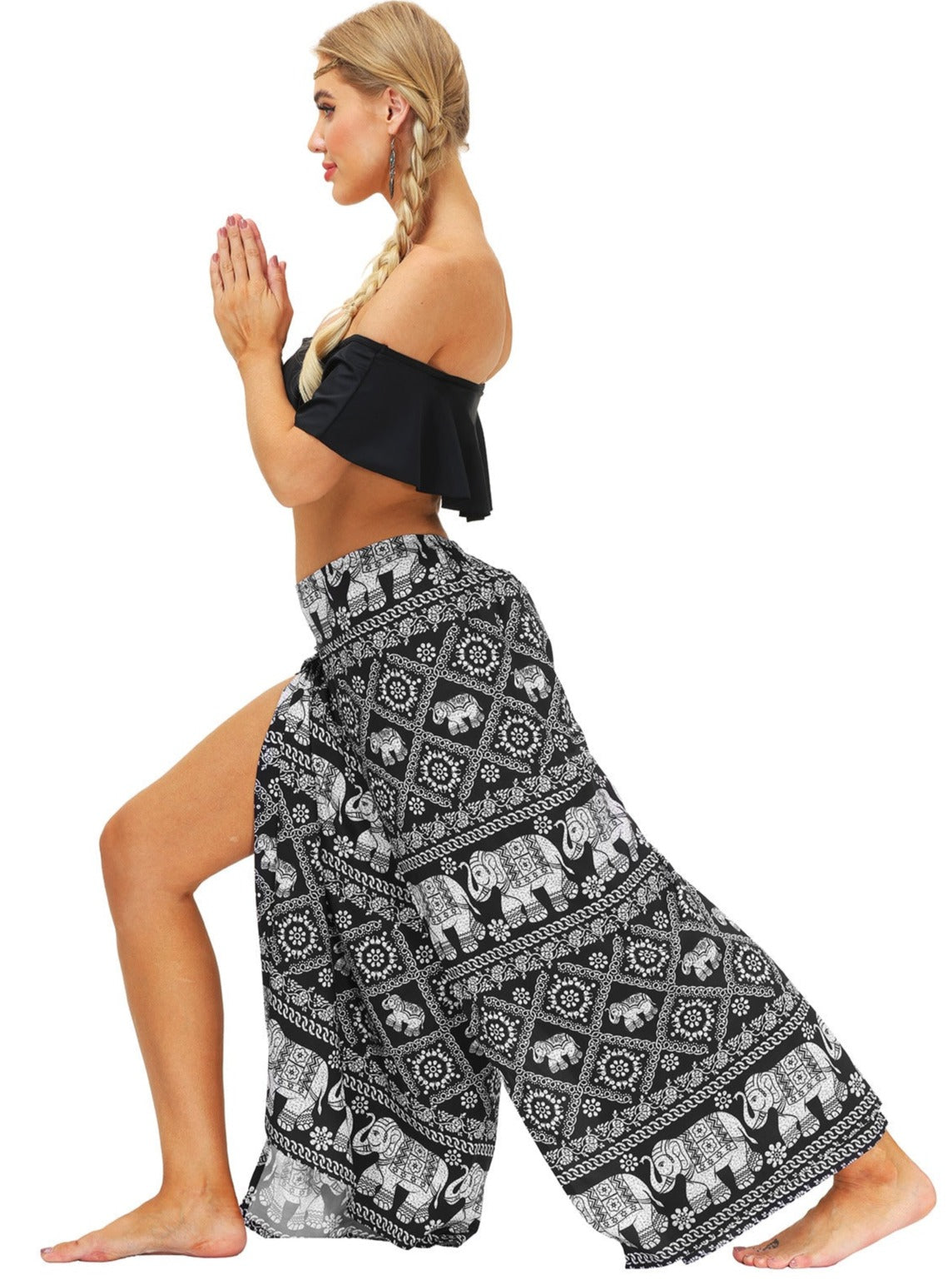 Yoga-Tanzhose mit Digitaldruck im ethnischen Stil 