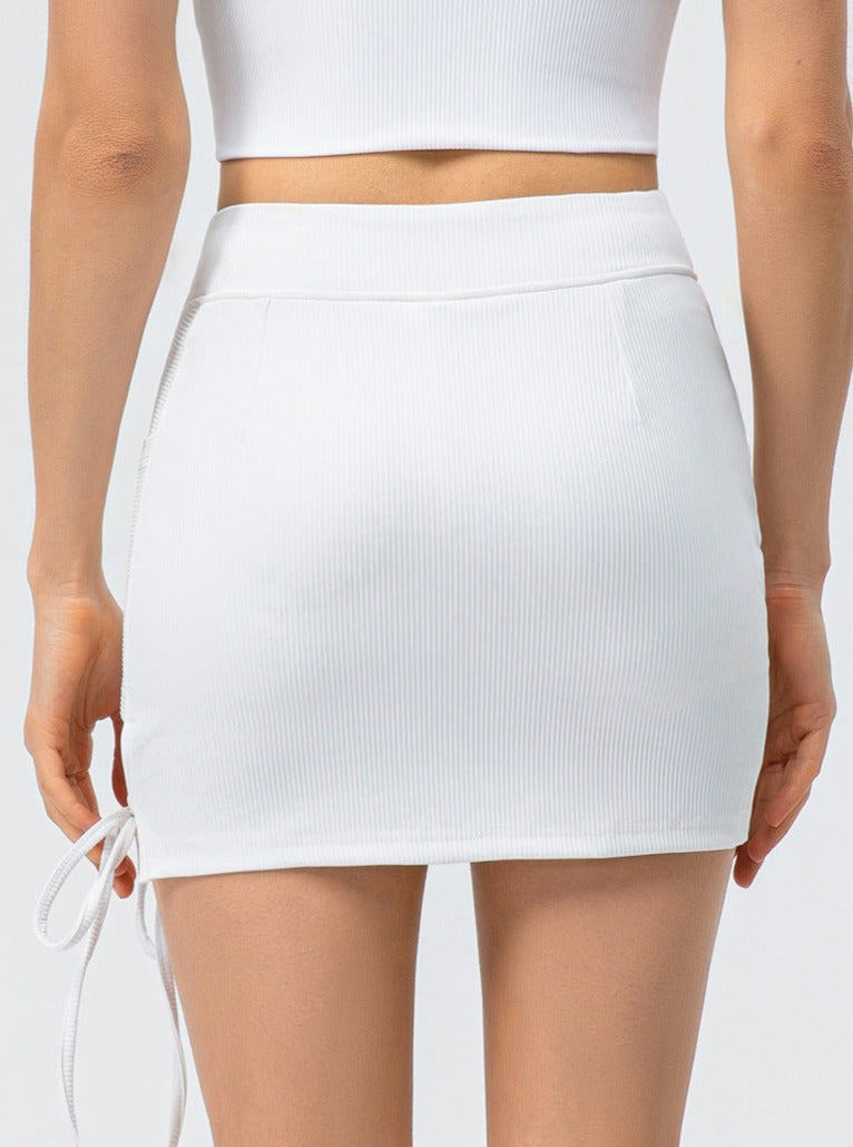Sexy White Tight With Strap Sports Skirt