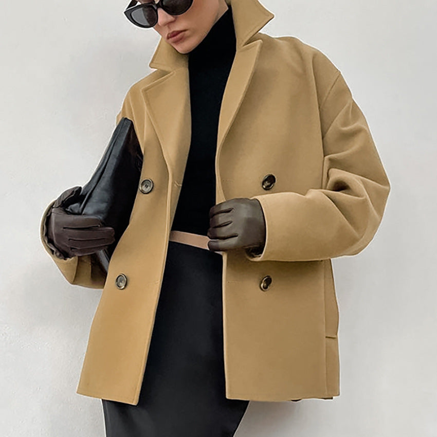 Elegant Oversized Double-Breasted Coat