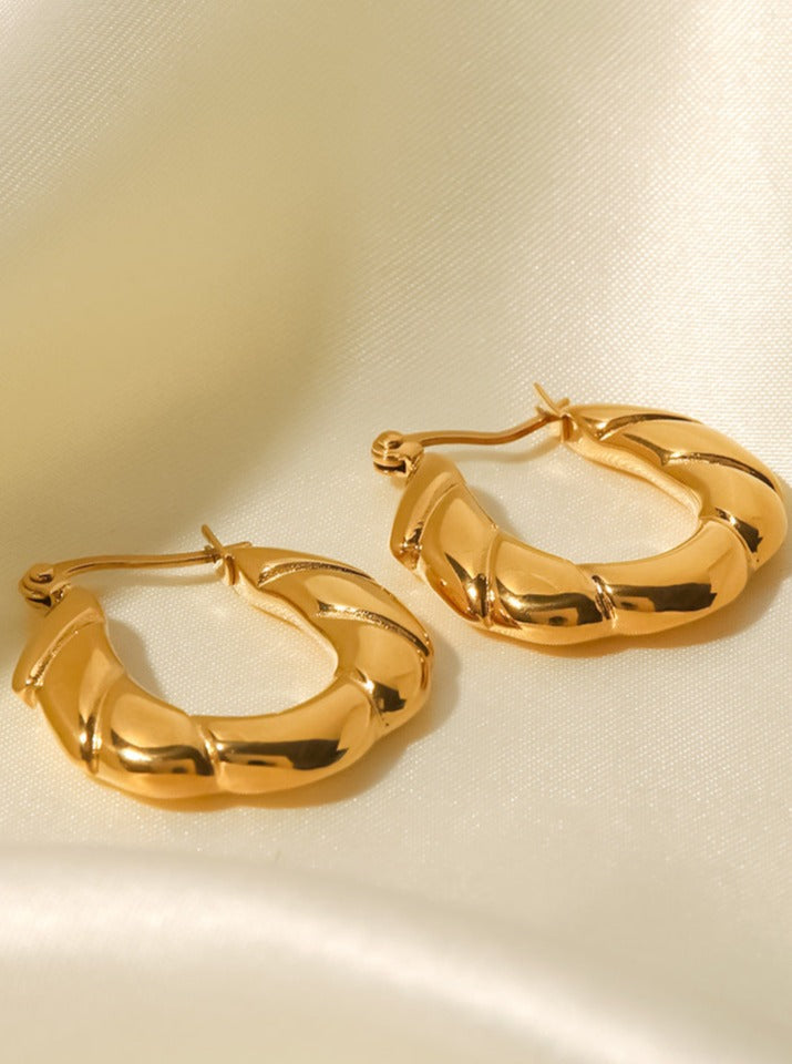 18K Gold Plated Irregular Circular Fashion Earrings