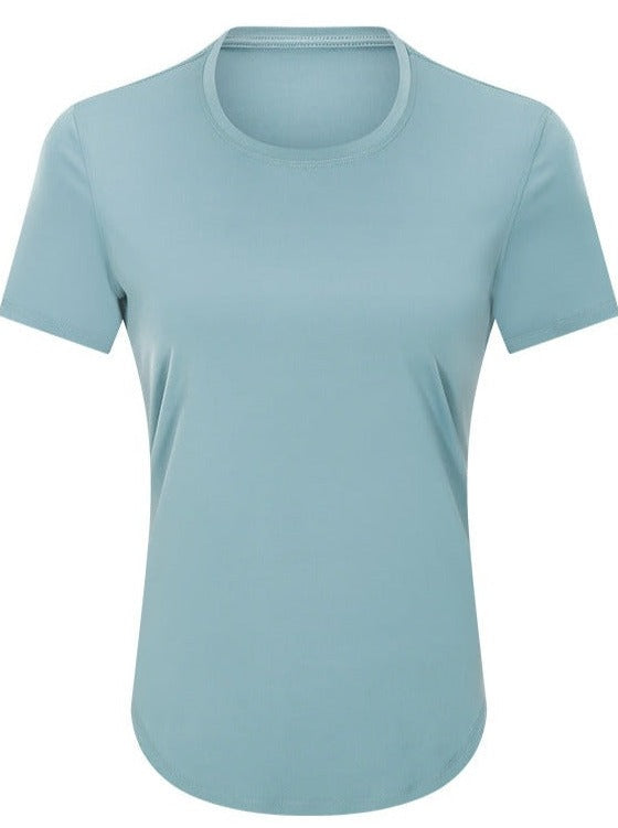 Atmungsaktives, einfarbiges Basic-T-Shirt 