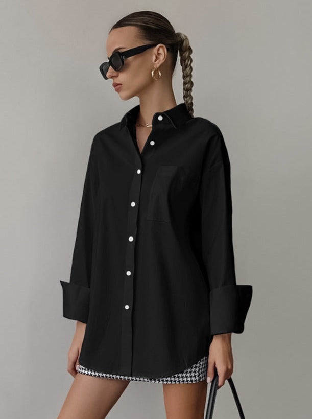 Loose Casual Mid-Length Buttoned Shirt