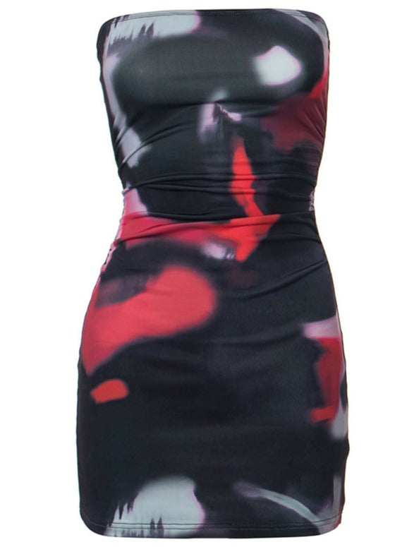 Mini-Tube-Kleid mit abstraktem Print