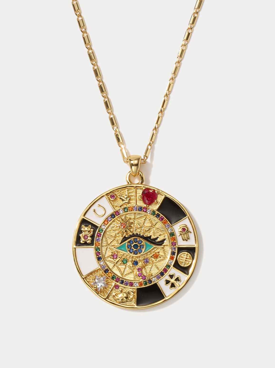 Gold Plated Egyptian Style Pendant Necklace