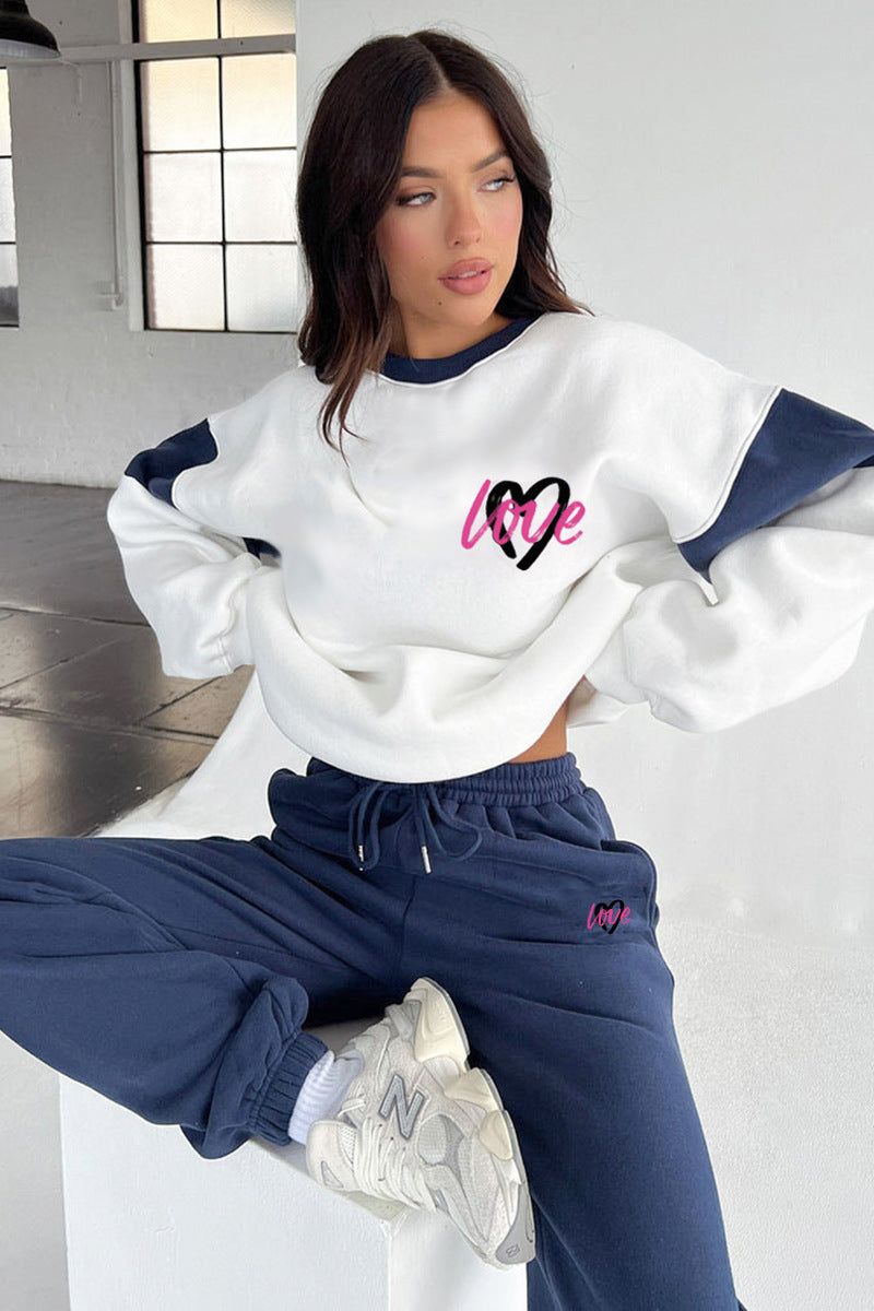 Set aus Sweatshirt und Jogginghose mit „Love“-Grafik für Damen