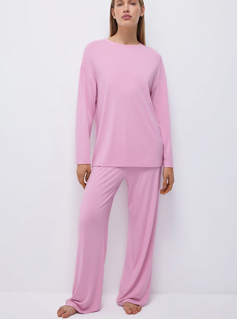 Lockeres Pyjama-Set, langärmlige Homewear 
