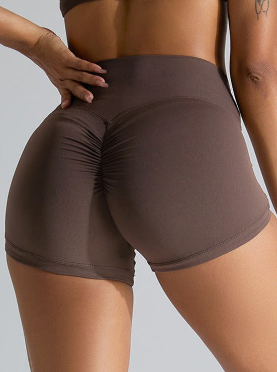 Solid Color Butt-Lifting Belly Tightening Fitness Short