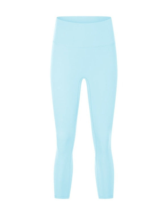 Pantaloni da yoga per esercizi a vita alta elasticizzati azzurri 