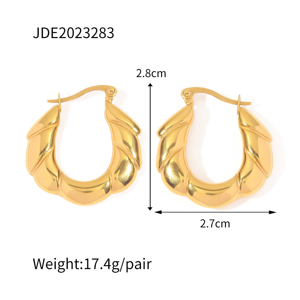 18K vergoldete unregelmäßige runde modische Ohrringe 