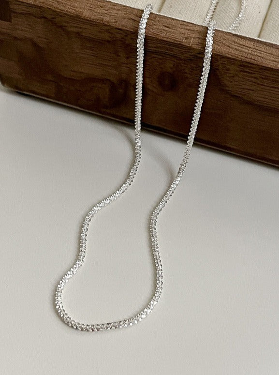Funkelnde Halskette aus Silber mit Schlüsselbeinkette 